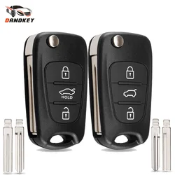 Dandkey For Hyundai I20 I30 IX35 I35 Solaris RIO Elantra For Kia K5 Verna Picanto Sportage Flip Car Remote Key Case Fob Shell