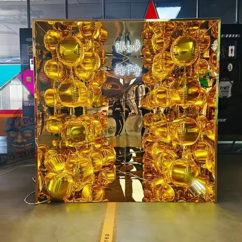

Detachable mirror photo booth wedding party event decoration props neon mirror magazine photo booth