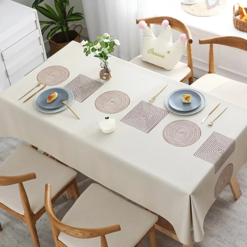 Nordic Style Tablecloth Waterproof Scald-proof Rectangular Household Padded Table Linen New Chic Wash-free Cleaning Oil-proof