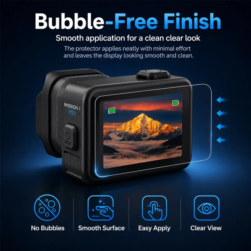 Displayschutzfolien aus gehärtetem Glas für GoPro MISSION 1/1 Pro Kameraobjektiv, Schutzfolien aus Glas, 9H Härte, vollständig abdeckende Folien ﻿ – Detail 5