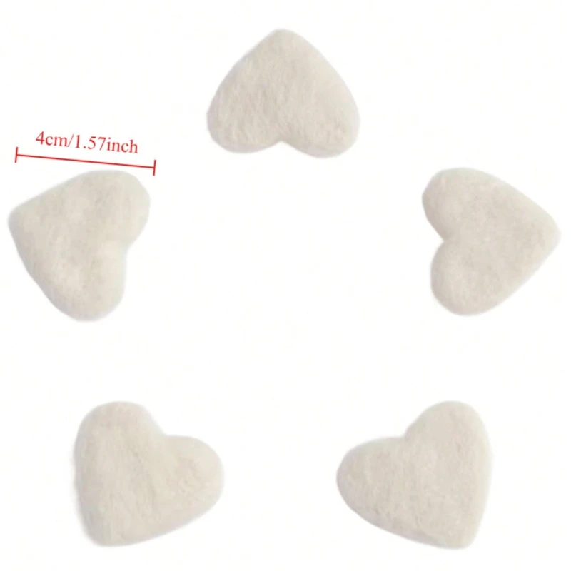 5pcs/pack Soft Wool Felt Heart Newborn Photography Props Adorable Solid Color Handmade DIY Studio Baby Photo Shoot Accessories