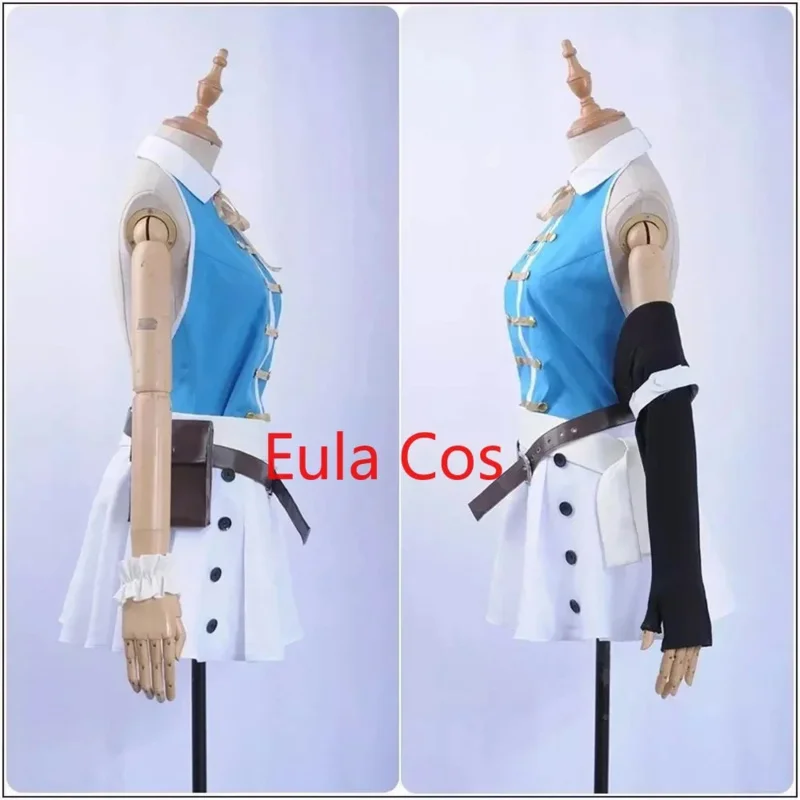 Anime Fairy Tail Cosplay Costume Lucy Heartfilia Sexy Open Back Top White Mini Skirt Bag Shoes for Women Halloween Custom Size