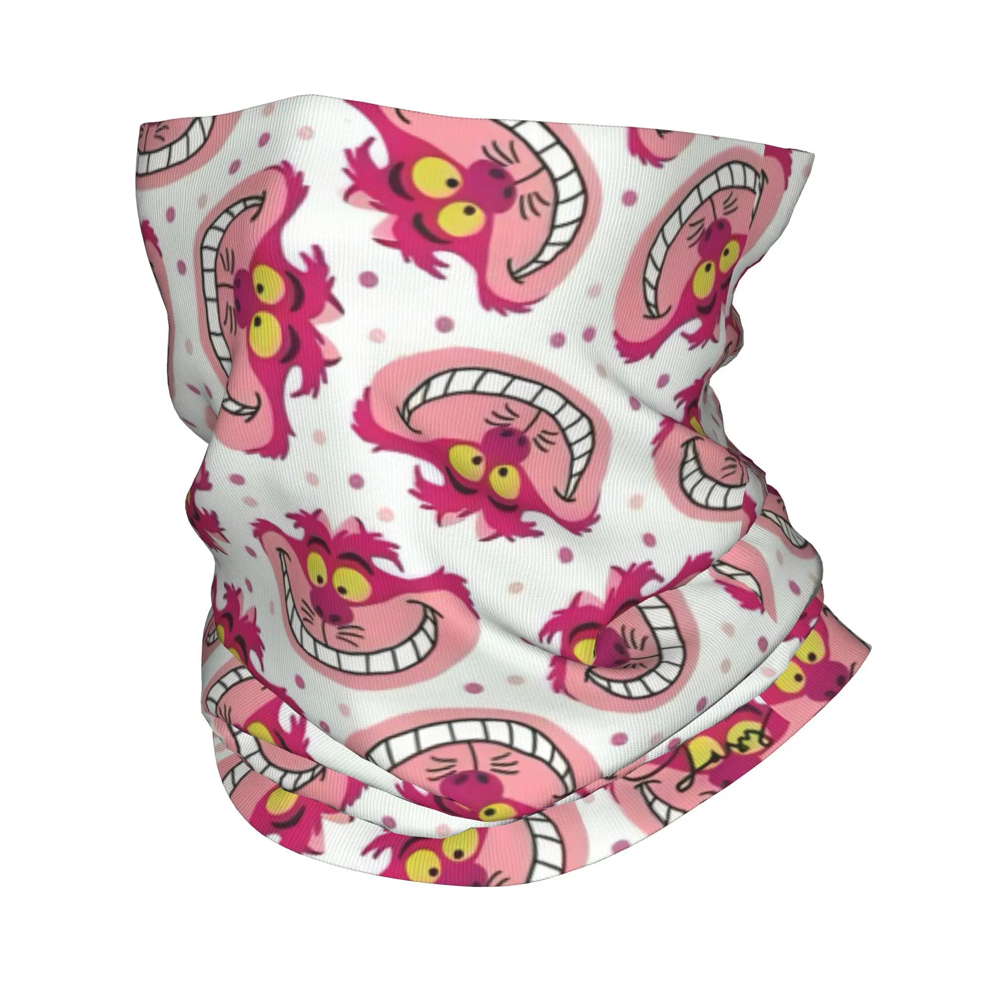 

Custom Cheshire Cat Bandana Winter Neck Warmer Windproof Wrap Face Scarf for Hiking Alice In Wonderland Cartoon Gaiter Headband