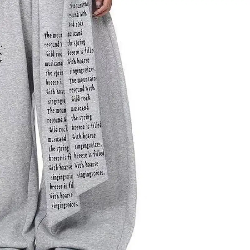 귀여운 소녀 패션 롱 팬츠 학생 만화 캐주얼 여성 의류 미국 레트로 레터 프린트 염색 레이어드 시미타르 캐주얼