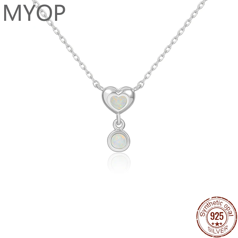 XYOP Heart-Shaped Beauty Reverie Feel The Luxurious Art Charm Retro Elegant 925 Silver Opal Necklace