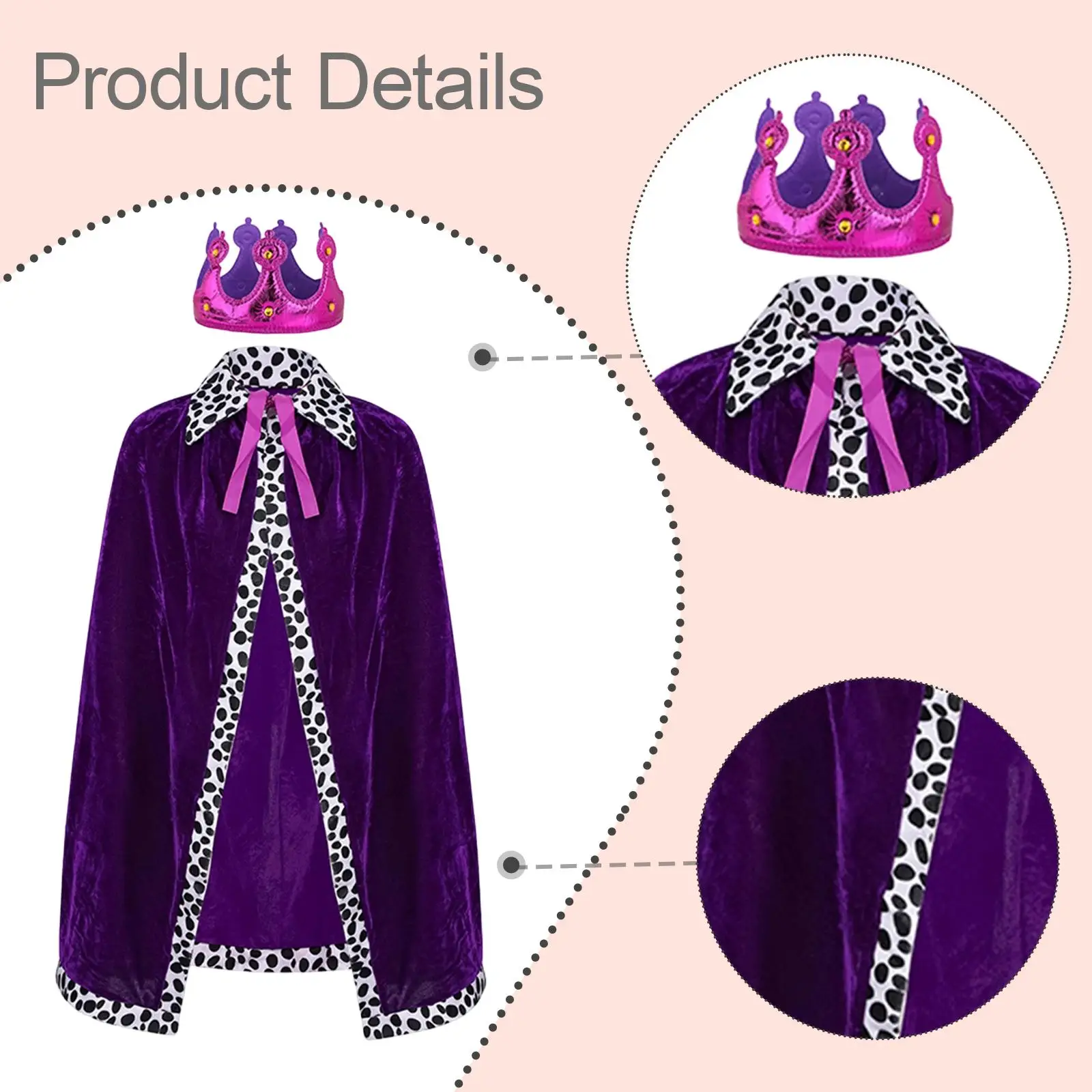 إكسسوارات كينج كوستيوم كيب وتاج للحفلات ذات الطابع المريح #5