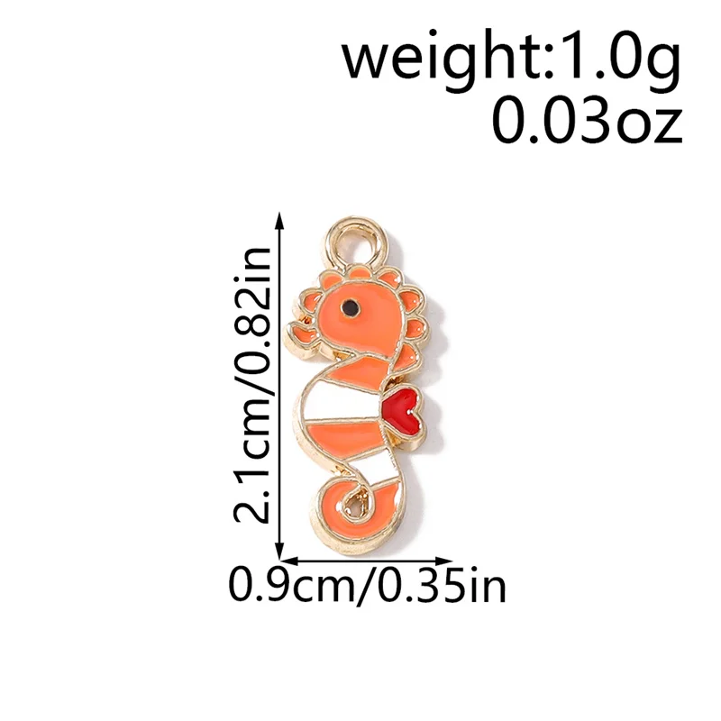 Leslie 20 Stück 9x21mm Niedliche Cartoon-Seepferdchen-Anhänger für DIY Ohrringe, Halsketten, Schmuckherstellung, Zubehör, handgemachte Bastelarbeiten – Detail 1