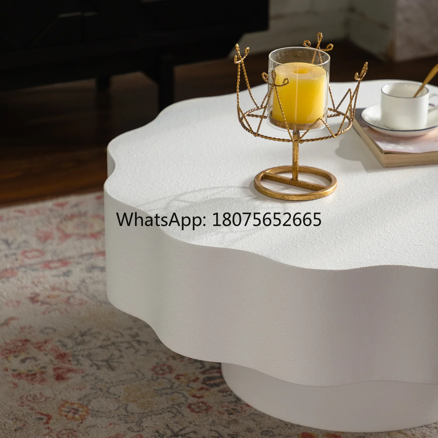 Irregular shaped coffee table - modern minimalist design for living room, small apartments, and casual balcony use