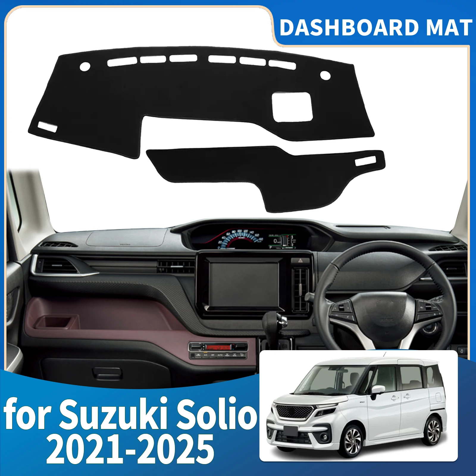 

fit for Suzuki Solio 2021 2022 2023 2024 2025 RHD Car Dashmat Dashboard Cover Pad Protective Carpet Accessories DashMat Sunshade