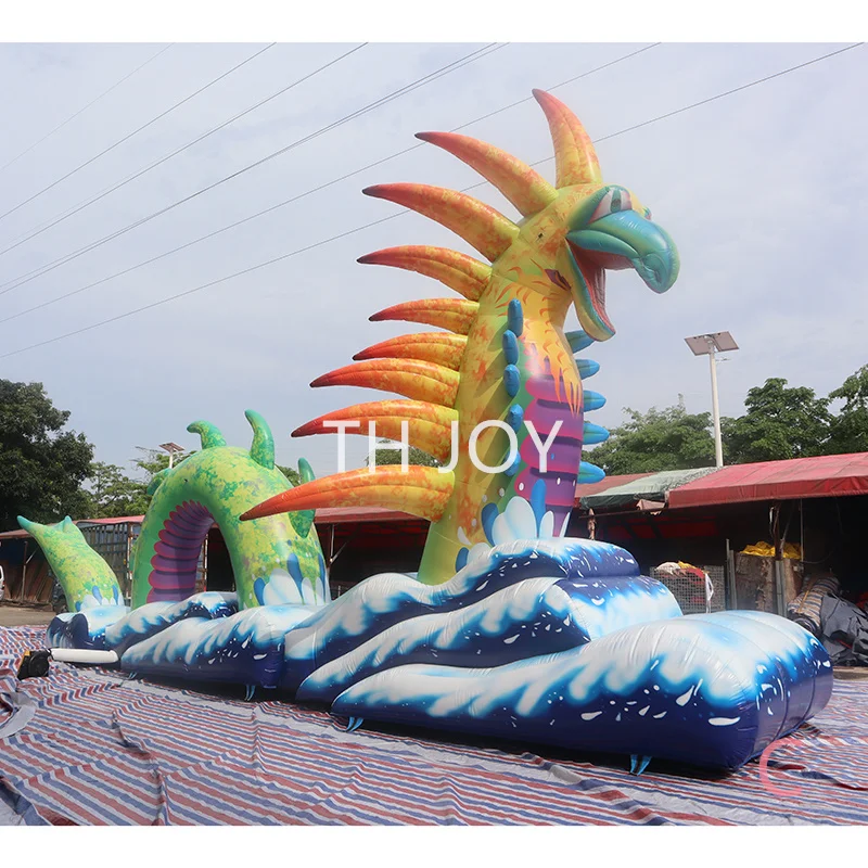 15m long Colorful Inflatable Sea Dragon,customized giant Inflatable Sea Dragon model for event