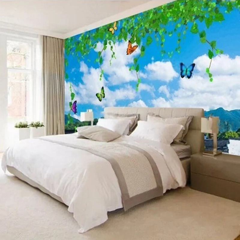 Modern Minimalist Willow Landscape Butterfly Scenery Bedroom Living Room Corridor Luxurious Home Decoration Background Wall