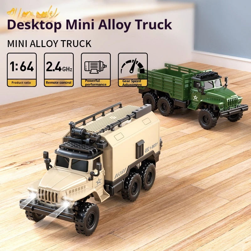 Mini Rc Truck 1 64 Scale Alloy Simulation Military Transport Vehicle Model Bluetooth Remote  Control Desktop  Hobby  Collection