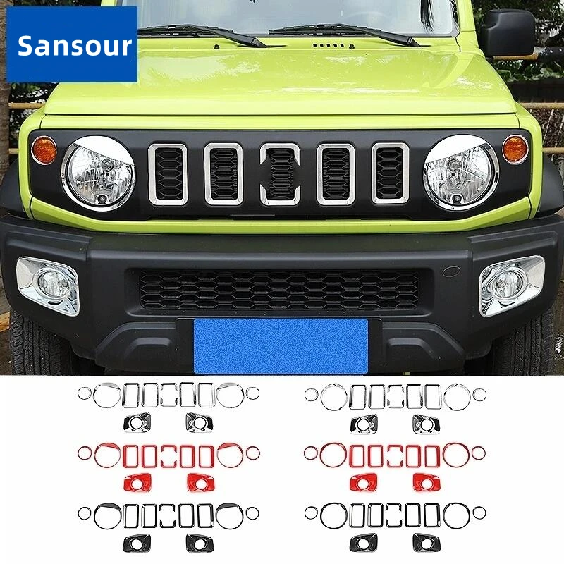 

Car Front Insert Grille Headlight Turn Signal Fog Light Lamp Decoration Cover Trim for Suzuki Jimny 2019 2020 2021 2022 2023