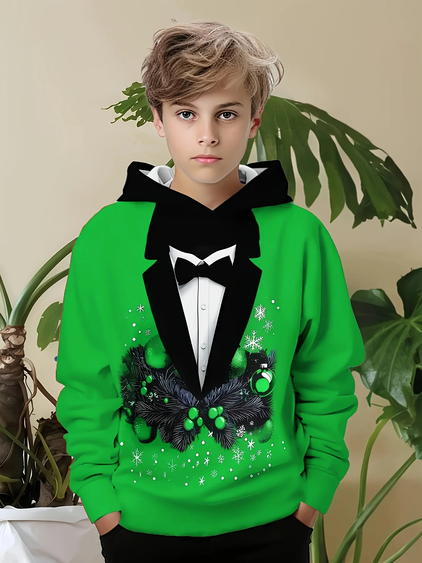هوديي للأطفال على طراز الرجل المحترم |   بدلة عيد الميلاد طباعة السترة |   ملابس المهرجانات الجديدة للخريف والشتاء للأولاد ملابس يومية داخلية وخارجية #5