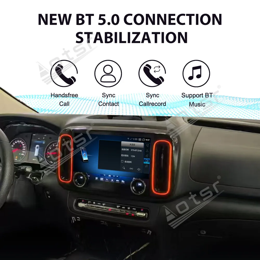 Automotive Multimedia Android Touch Screen For Mercedes Benz Vito 4D Intelligent Upgrade 2024 GPS Navigation Car Radio Head Unit