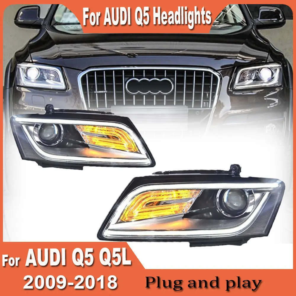 Car For Audi Q5 2009-2018 Headlights DRL LED Bi Xenon Bulb Fog Lights Audi Q5 Head Lamp Turn Signal Lamp Assembly Car Accessory