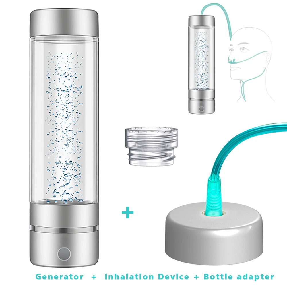 

High performance hydrogen water generator bottle SPE+PEM dual chamber lonizer Cup+H2 suction device