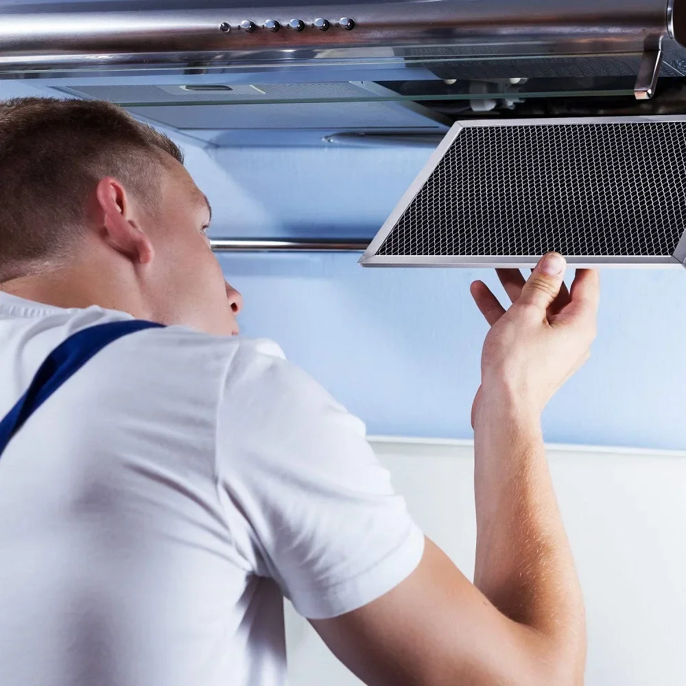 4 عبوات من فلتر شفاط المطبخ 97007696   مجموعة فحم الألومنيوم متوافقة مع ويرلبول دبليو 10355450   براون نوتون 6105C