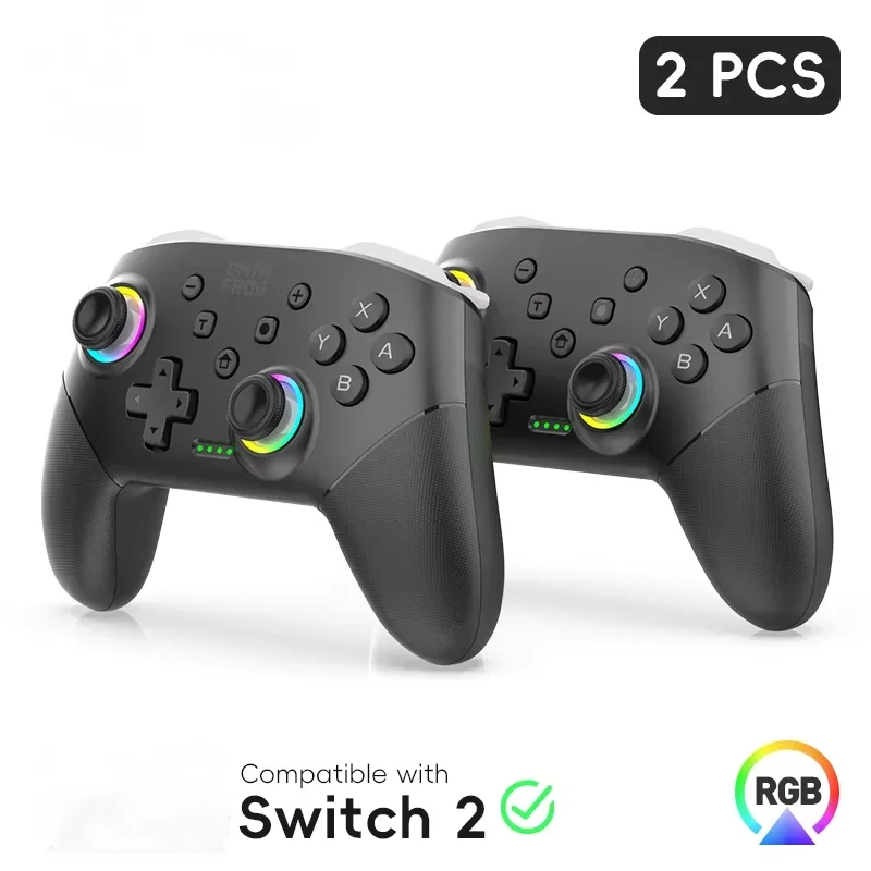 

2 шт. беспроводные игровые контроллеры S80 Pro для Switch 2/OLED/Lite, Bluetooth-джойстик для геймпада с функцией Turbo для NS и ПК