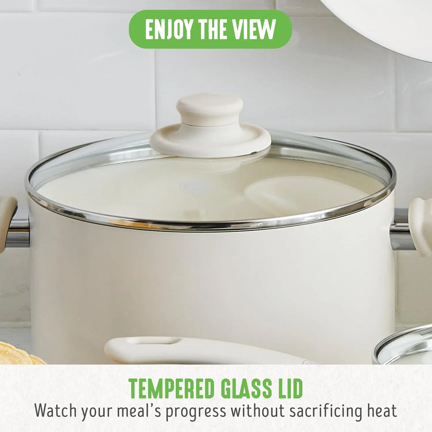 مجموعة أواني طهي ناعمة مكونة من 16 قطعة، سيراميك غير سامة خالية من مادة PFAS، قلي، صلصة، مقلي، أواني، أغطية زجاجية، تبقى رائعة #6