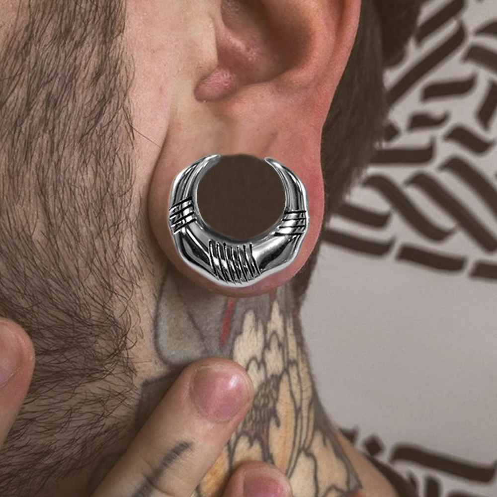 1-2PCS Surgical Steel U-Shape Many Scores Flared Ear Plug&&Tunnel Piercing Expanders Weight Stretcher Gauge Earring