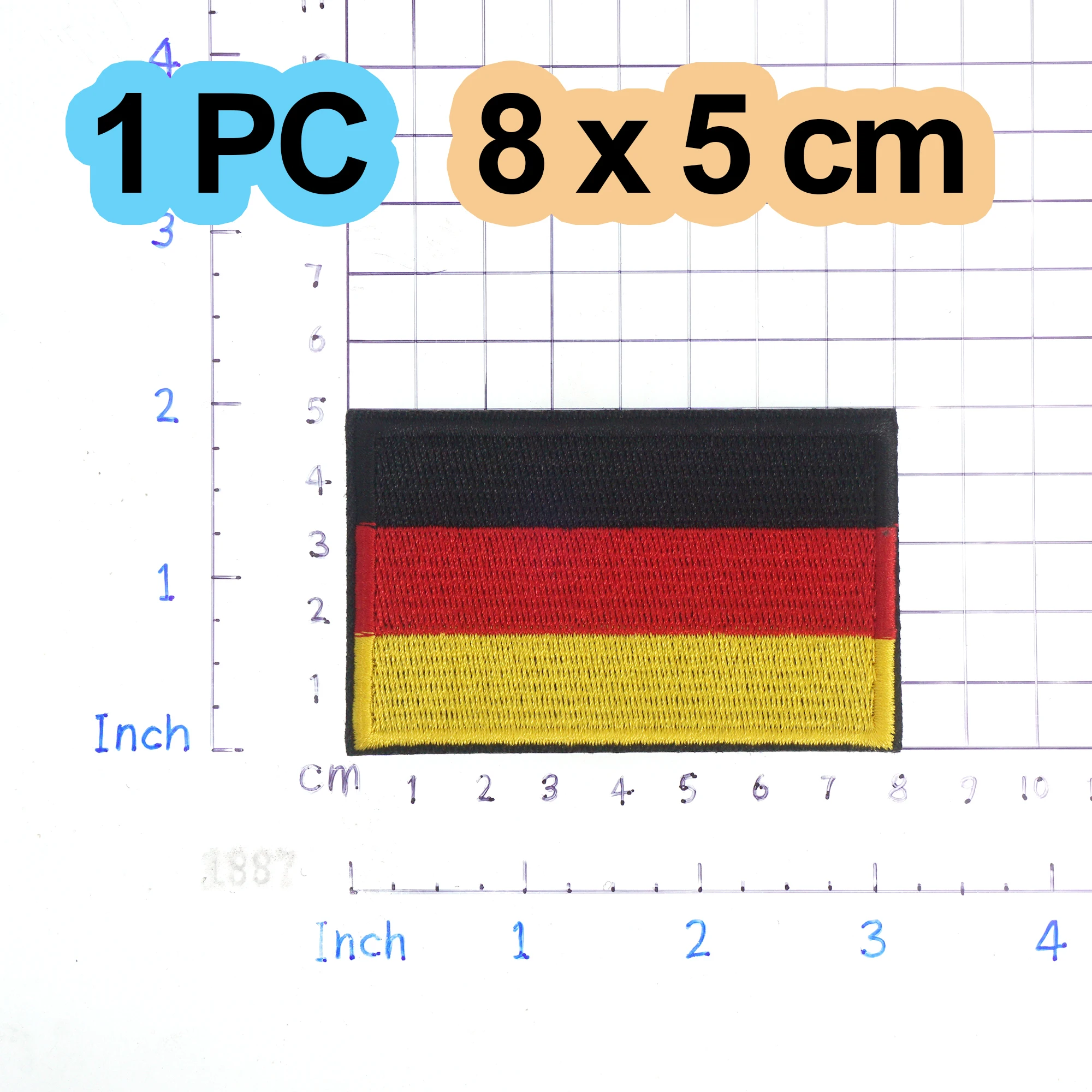 5PCS/1PC Deutsche Flagge Gestickter Aufnäher Deutschland Haken & Schleife Schulter Abzeichen Applikation Eisen Auf für Kleidung Zubehör