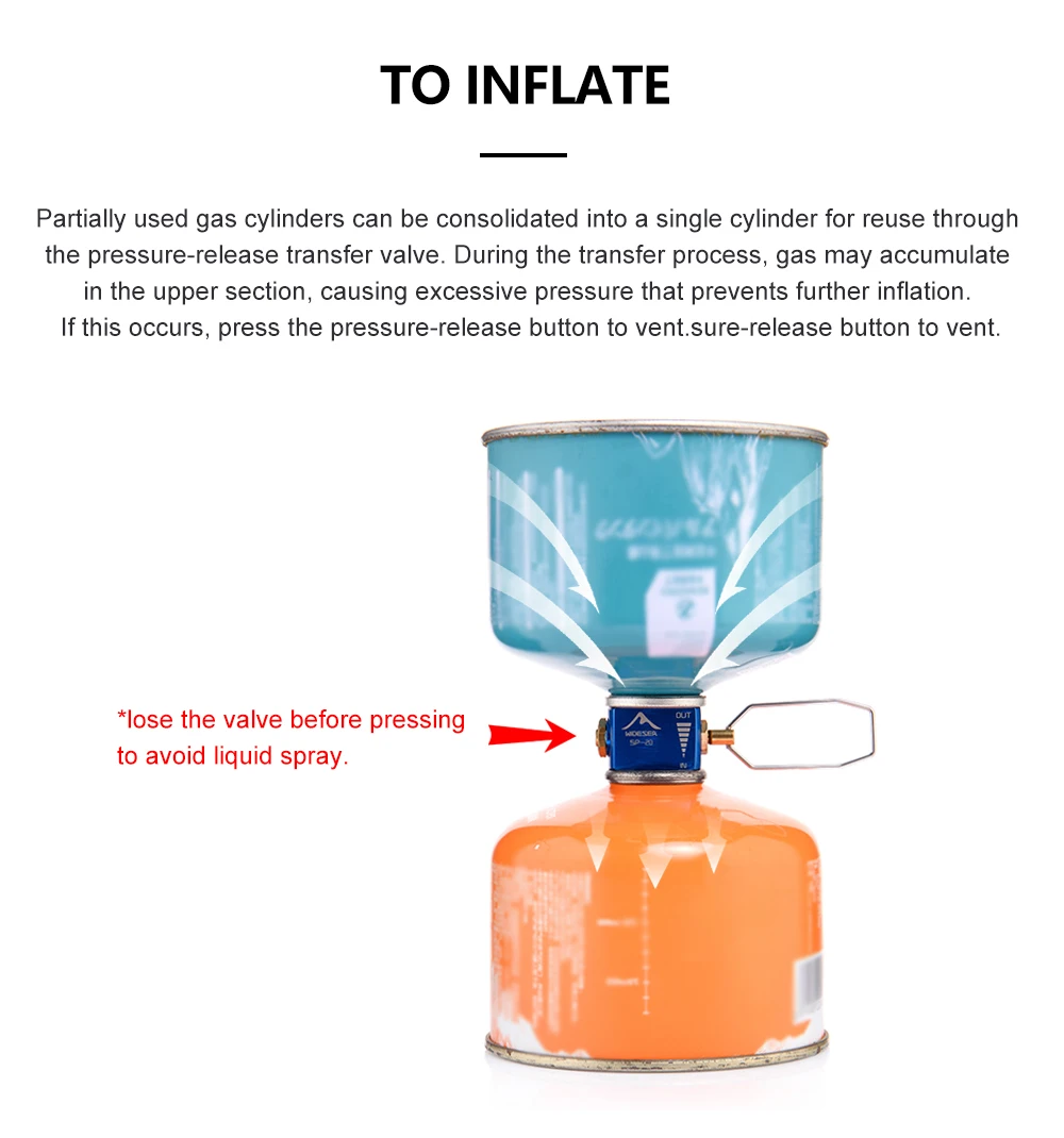 Widesea Campingkocher Propan Nachfülladapter Gasbrenner Gasfüllung Butan Zylinder Tank LPG Saver Campingausrüstung – Detail 6