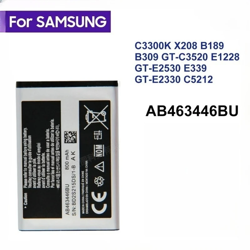 AB463446BU Battery For Samsung SGH SGH-E251 SGH-E258 SGH-E350 SGH-E428 SGH-E500 SGH-E900 SGH-E908 SGH-M620