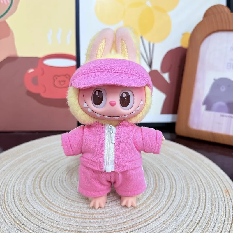 [Nur Kleidung] Ein, zwei und drei Generationen Labubu-Kleideranhänger Labubu sitzende Babykleidung rosa Hai-Bienen-Dinosaurier