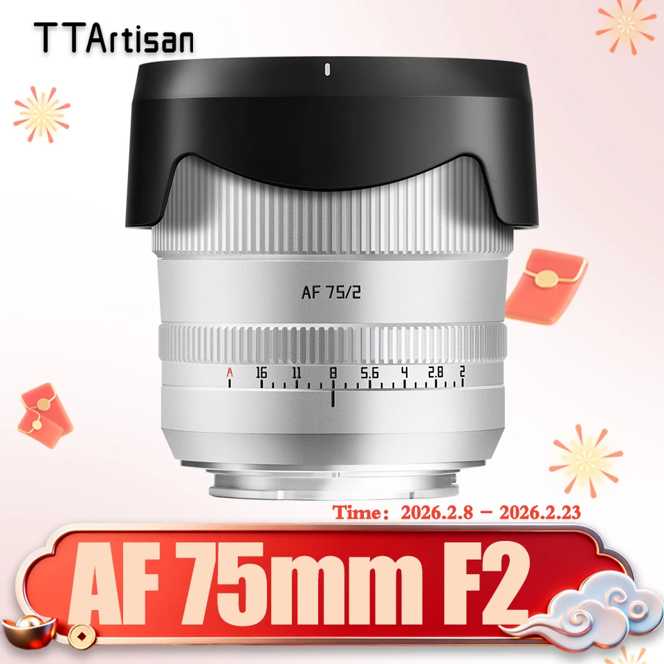 

Полнокадровый объектив TTArtisan 75 мм F2 с автофокусом для портретной фотографии с Sony E A6000 A7RIII ZVE-10 FX30 Nikon ZFC L