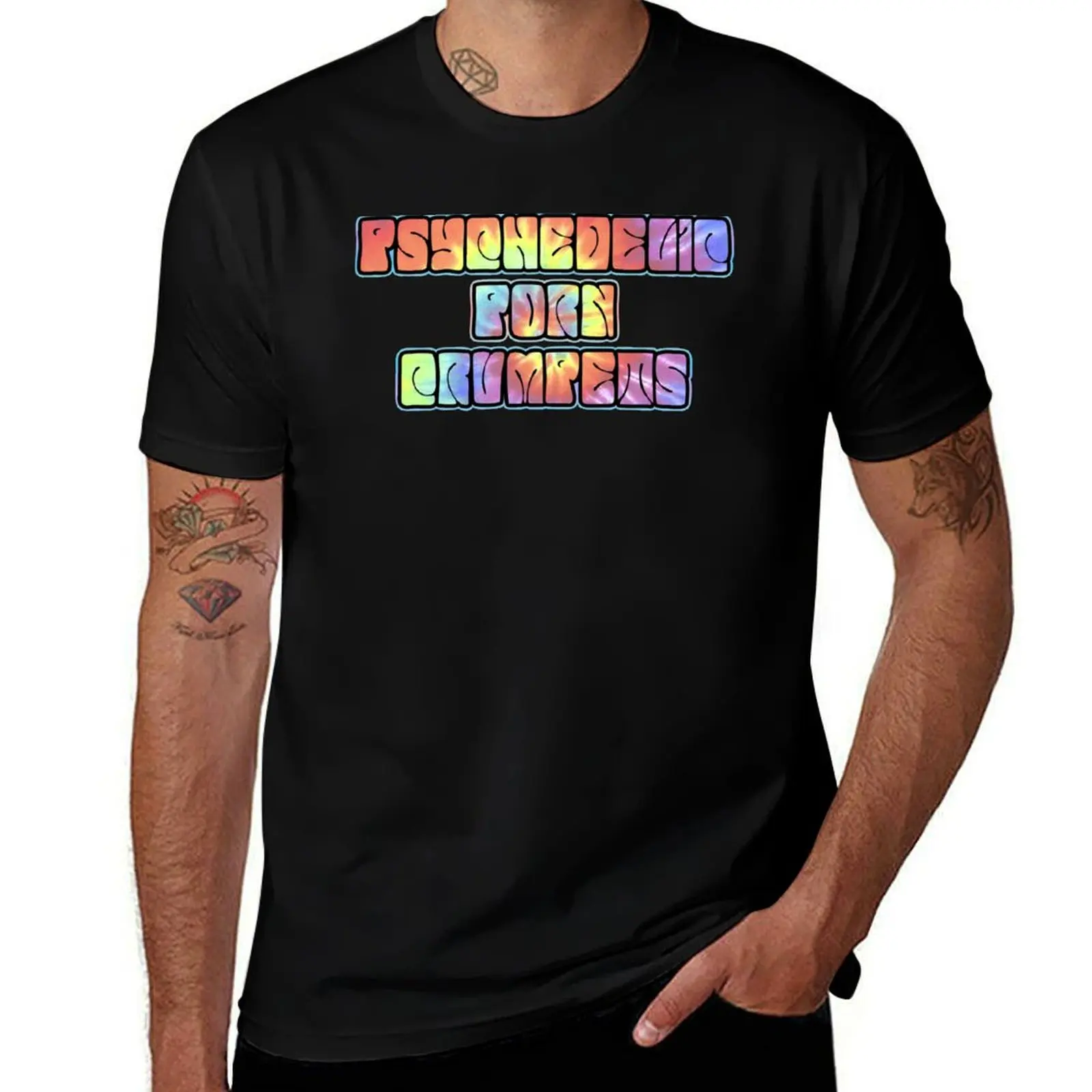 Psychedelic Porn Crumpets T-Shirt Big and Tall Crew Neck Tee