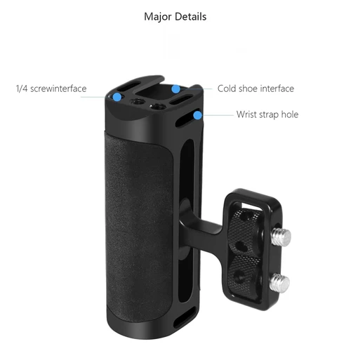 Imagen 2 del producto Probty Mini empuñadura lateral con interfaz de zapata fría y montaje de tornillo de 1/4""-20 para jaula de cámara digital/DSLR