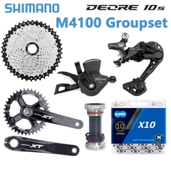 SHIMANO Deore M4100 10 Speed Groupset RD-M4120 Rear Derailleur Shift Lever 11-40T/42T/46T/50T 10V Cassette X10 Chain BB52 6 Kit