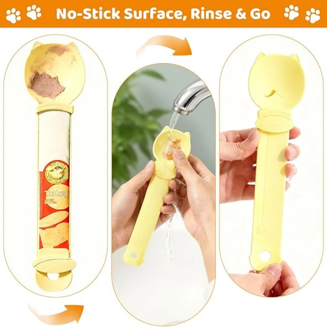 Colorful Cat Treat Spoon Set for Wet Food
