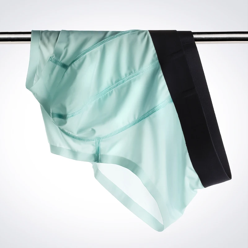ملابس داخلية للرجال، ملابس داخلية صيفية رفيعة للغاية للرجال 2021 سراويل داخلية جديدة بدون خياطة من الحرير الجليدي، شورتات شفافة للأولاد