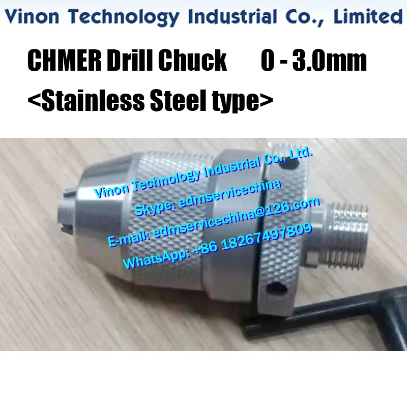 

Capacity 0-3.0mm Stainless Steel Keyless Drill Chuck for CHMER Drill EDM Machine, edm Tubing Chuck for EDM Superdrill machine