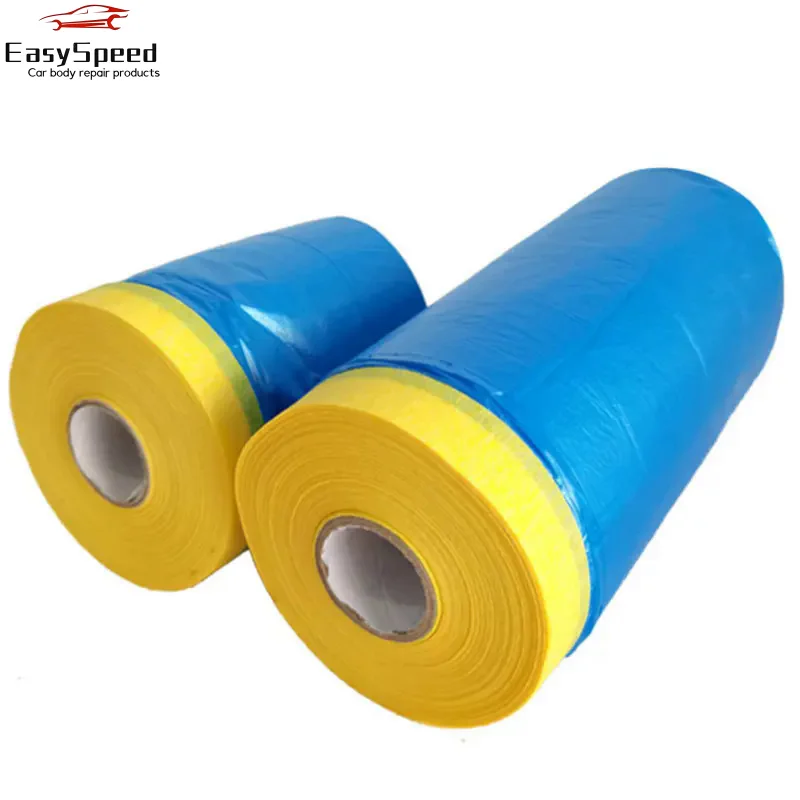 

Car Plastic Masking Film Pre-taped Protective Masking Film Adhesive Automotive Paint Masking Film