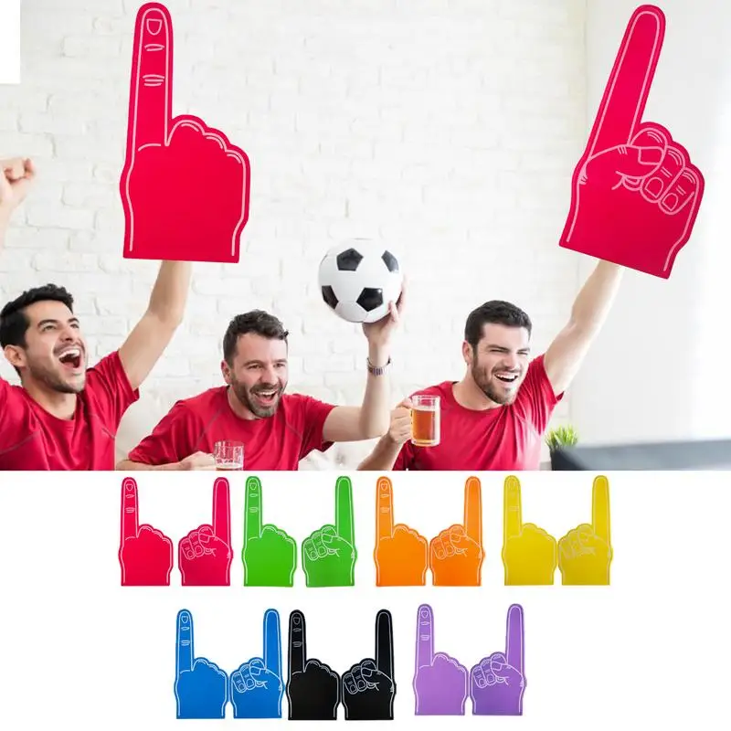 Giant Foam Finger 18 Inch Single Finger Cheer Gloves Cheerleading Props We'Re Number 1 Foam Hand for Sports Events Games School