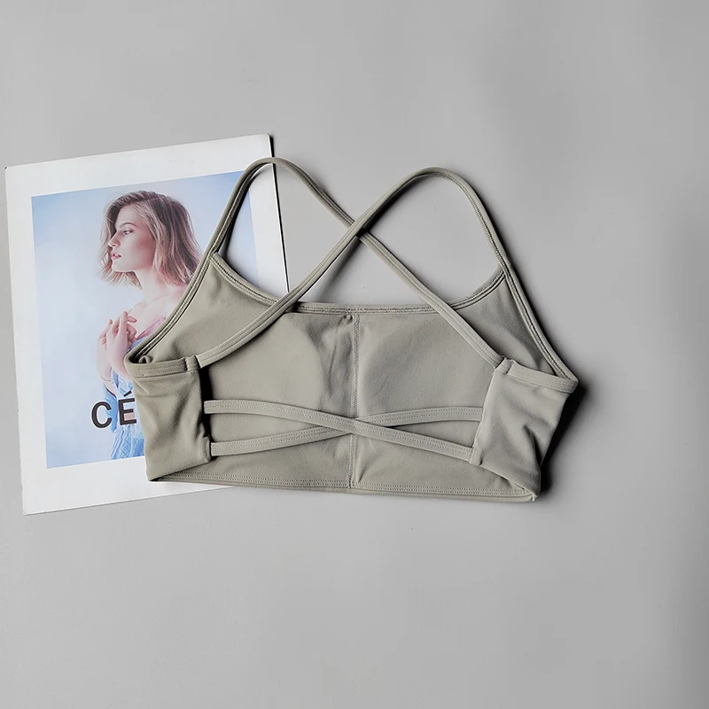 Solid Color Soft High Strength Women Fitness Bra Tight Sport Top Gym Top Training Gym Yoga Underwear Tight With Chest Pad Suit - Image 5