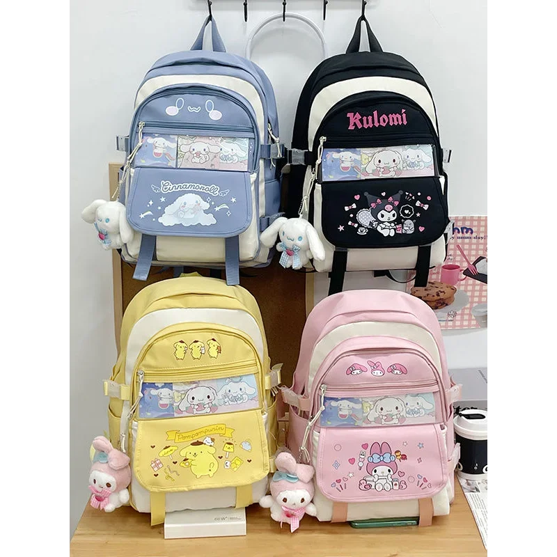 Sanrio nowy klow M plecak studencki lekki dziewczęcy plecak uroczy Super popularny plecak szkolny z cynamonem Babycinnamoroll melodia