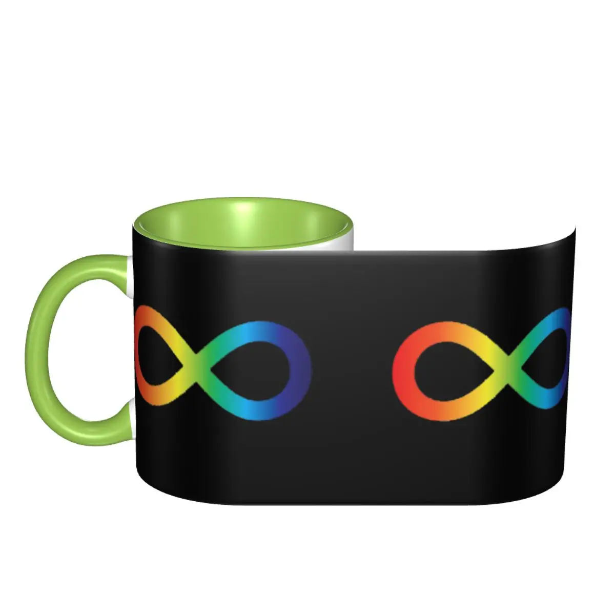 Rainbow Infinity Symbol Autism Acceptance Embrace Neurodiversity Awareness Mug Funny Ceramic Coffee Cups Tea Mugs Milk Cup