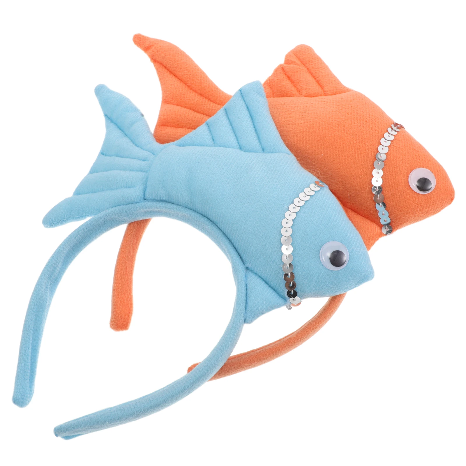 

2pcs Fish Headband Cute 3D Cartoon Halloween Hair Accessories Kids Lightweight Animal Costume Party Orange Sea Creature Fun