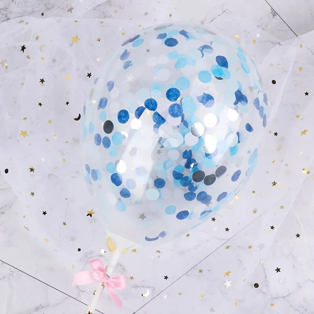 5 inches Party Supplies  Shower Birthday Transparent Balloon Cake Decoration Confetti Balloon Cake Topper - Image 2