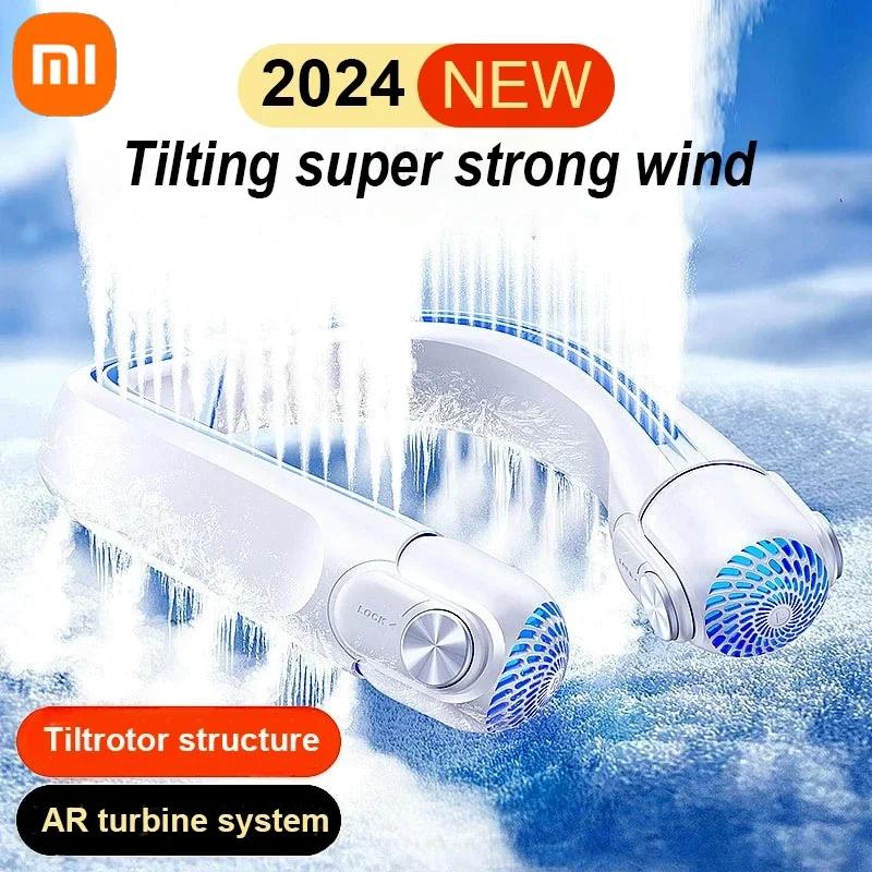 Xiaomi Portable Neck Mounted Fan USB Charging Adjustable Bladeless Turbine Neckband Fan Without Blades Suitable For Outdoor Use