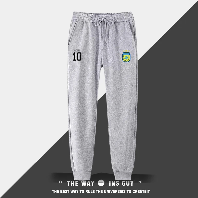 Argentina No. 10 Champion Football Sports Sweatpants Men and Women Spring and Autumn Thin Training Pants with Closed Feet