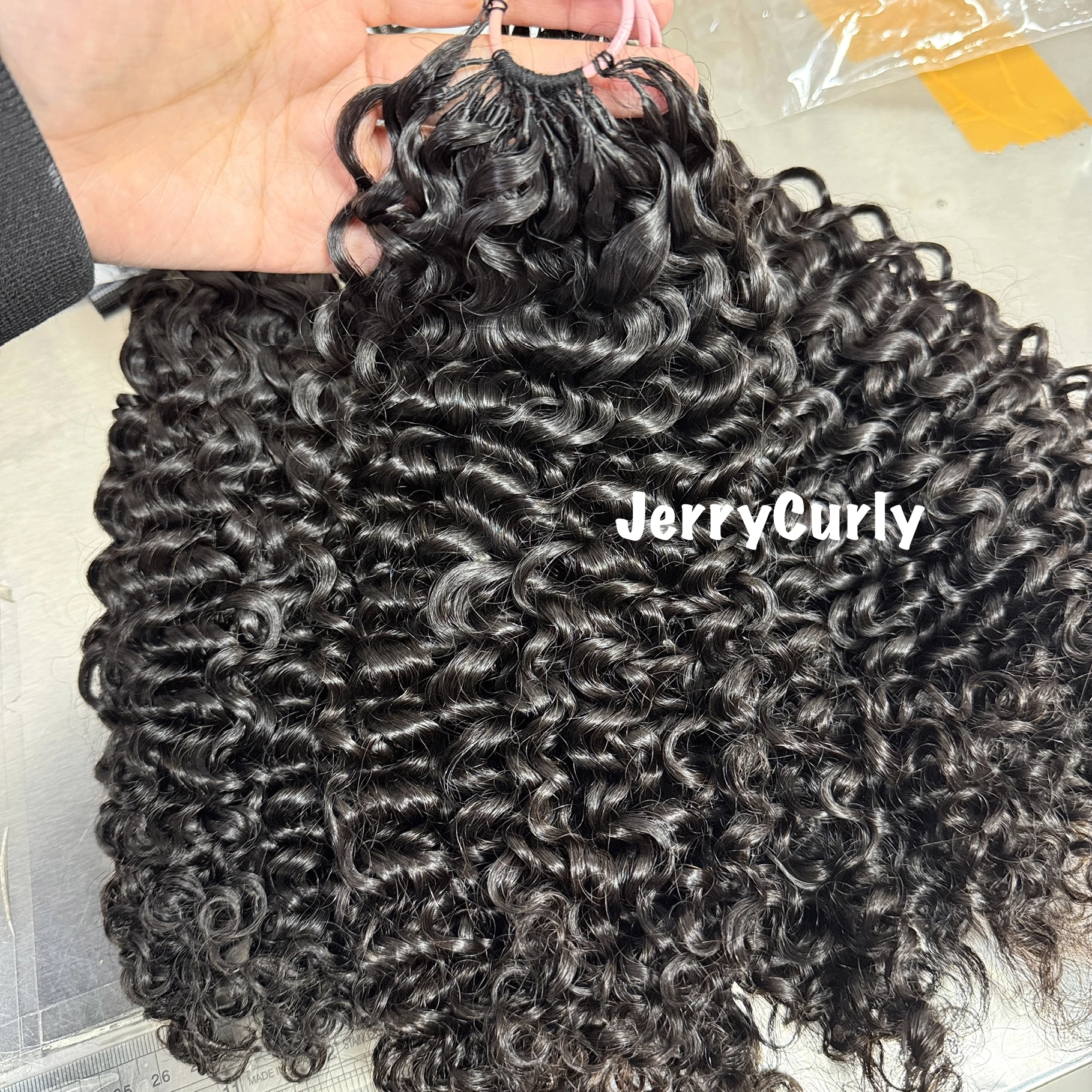 Pre-Separated Feather Crochet Human Hair Bundles Jerry Kinky Curly Deep Wave Hair Extension Braiding hair for Bohemian Women