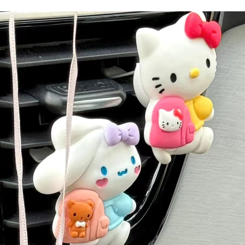 Kawaii Charm Backpack Hello Kitty Car Decoration Cute Funny Ornaments Car Air Conditioner Air Outlet Aromatherapy Gift