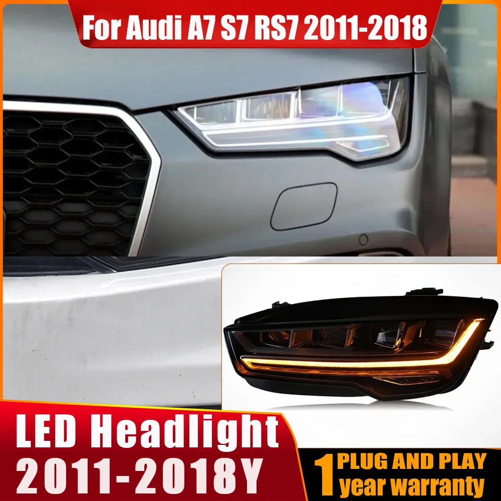 

LED headlamp For Audi A7 S7 RS7 2011-2018 Modified Laser Lenses Lamp Front Head Daytime Running Light Headlights Car Accessories