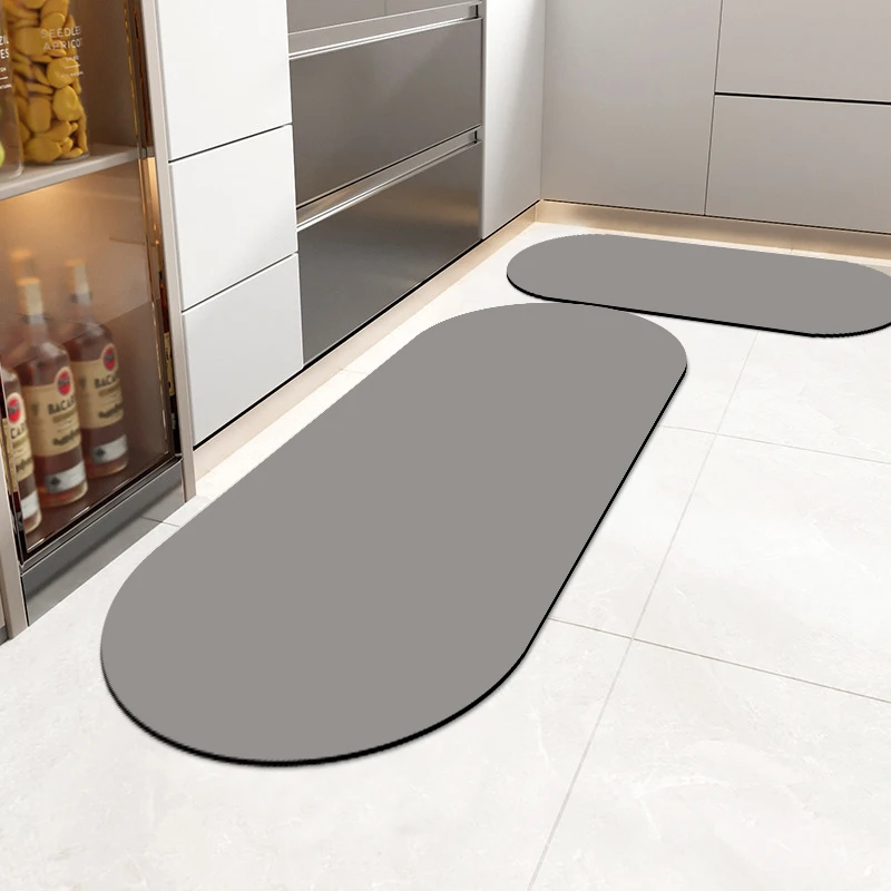 Superabsorbierende Küchenbodenmatte Lange Diatomeenerde-Küchenmatte Weiche Waschbare Teppiche Koreanische Einfarbige Badezimmer-Eingangsmatte – Detail 9