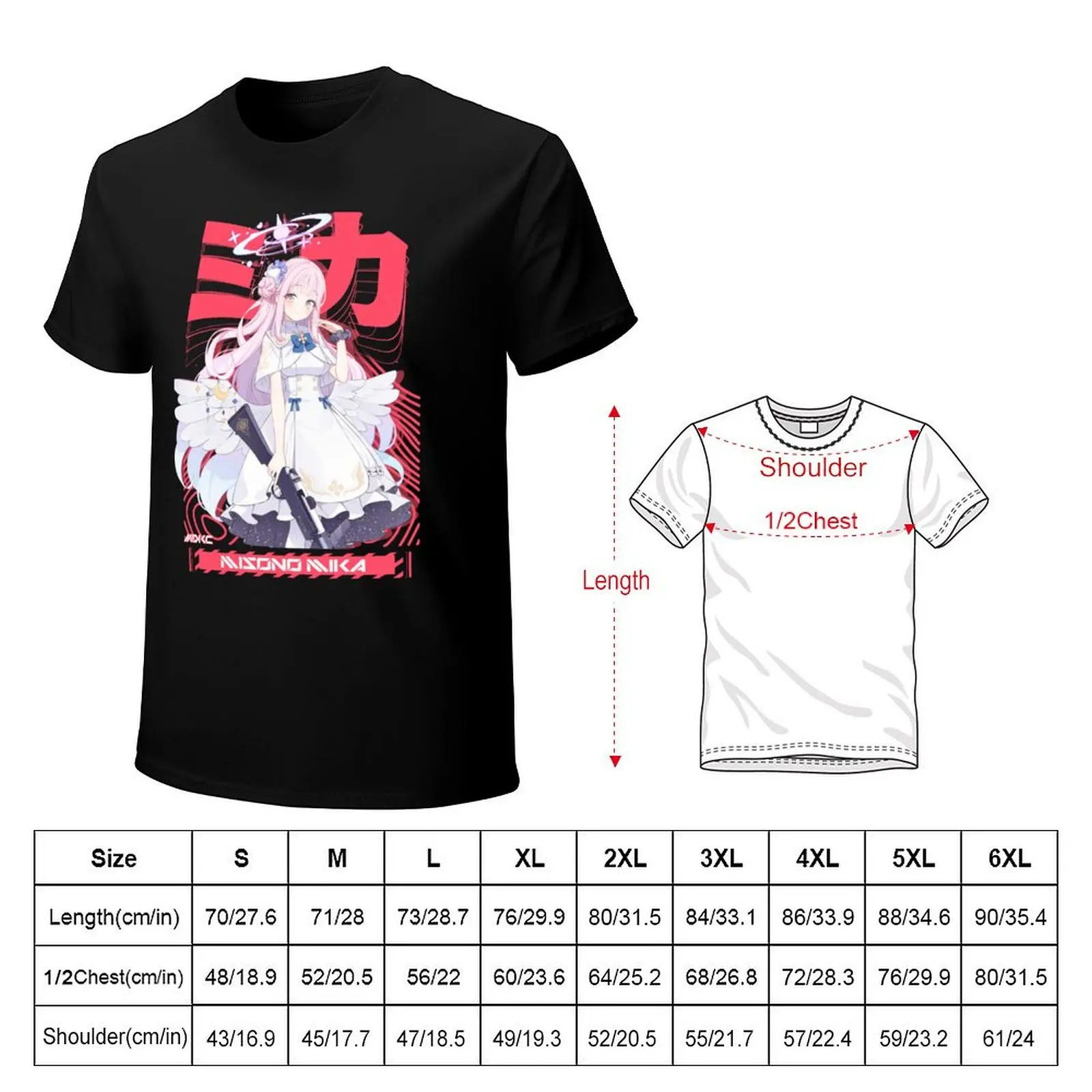 Misono Mika (Blue Archive) T-Shirt Plus Size Summer Short Sleeve T-Shirt